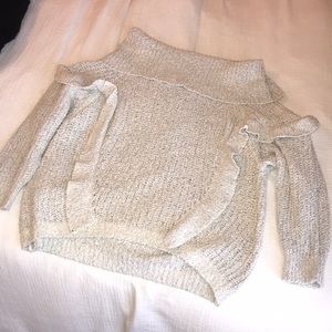 Express off the shoulder grey sweater!